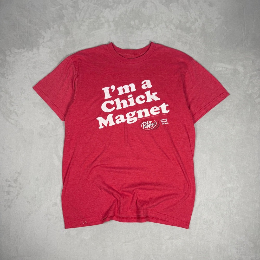2010s Mens Dr Pepper I'm a Chick Magnet Graphic T-Shirt Red Large